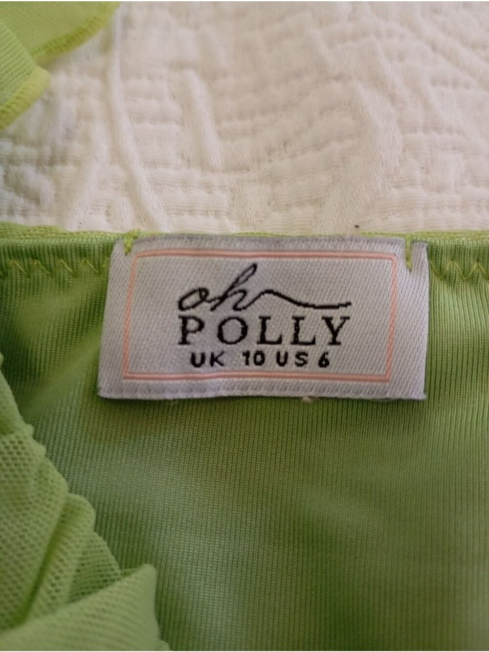 Oh Polly Cutout Dress Ruffled Asymmetric Mini Size US 6 UK 10 Green - Picture 3 of 15